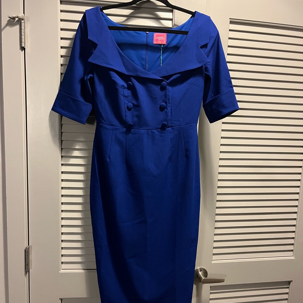 Glamour Bunny Faith Shirt Dress Blue - Size Medium